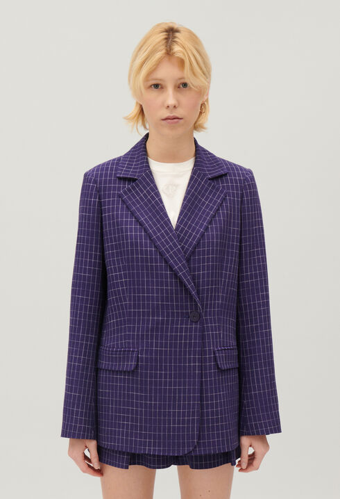 Chaqueta sastre cuadros índigo
