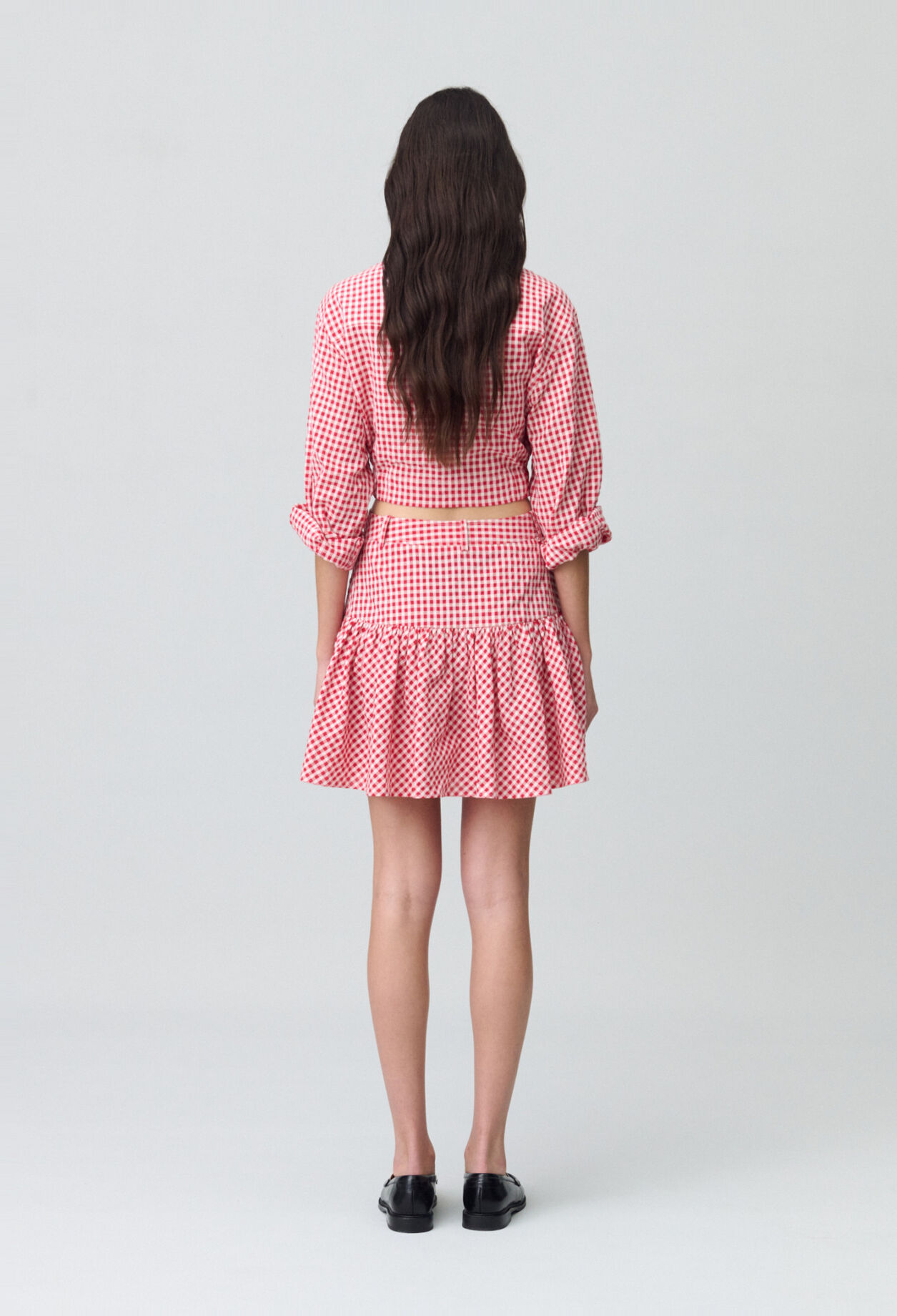 Falda corta de cuadros vichy