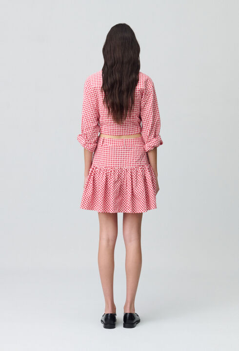 Falda corta de cuadros vichy