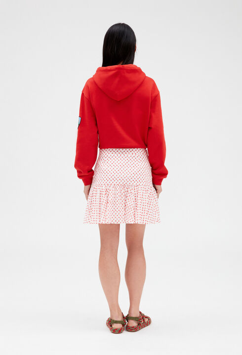 Falda corta con volantes
