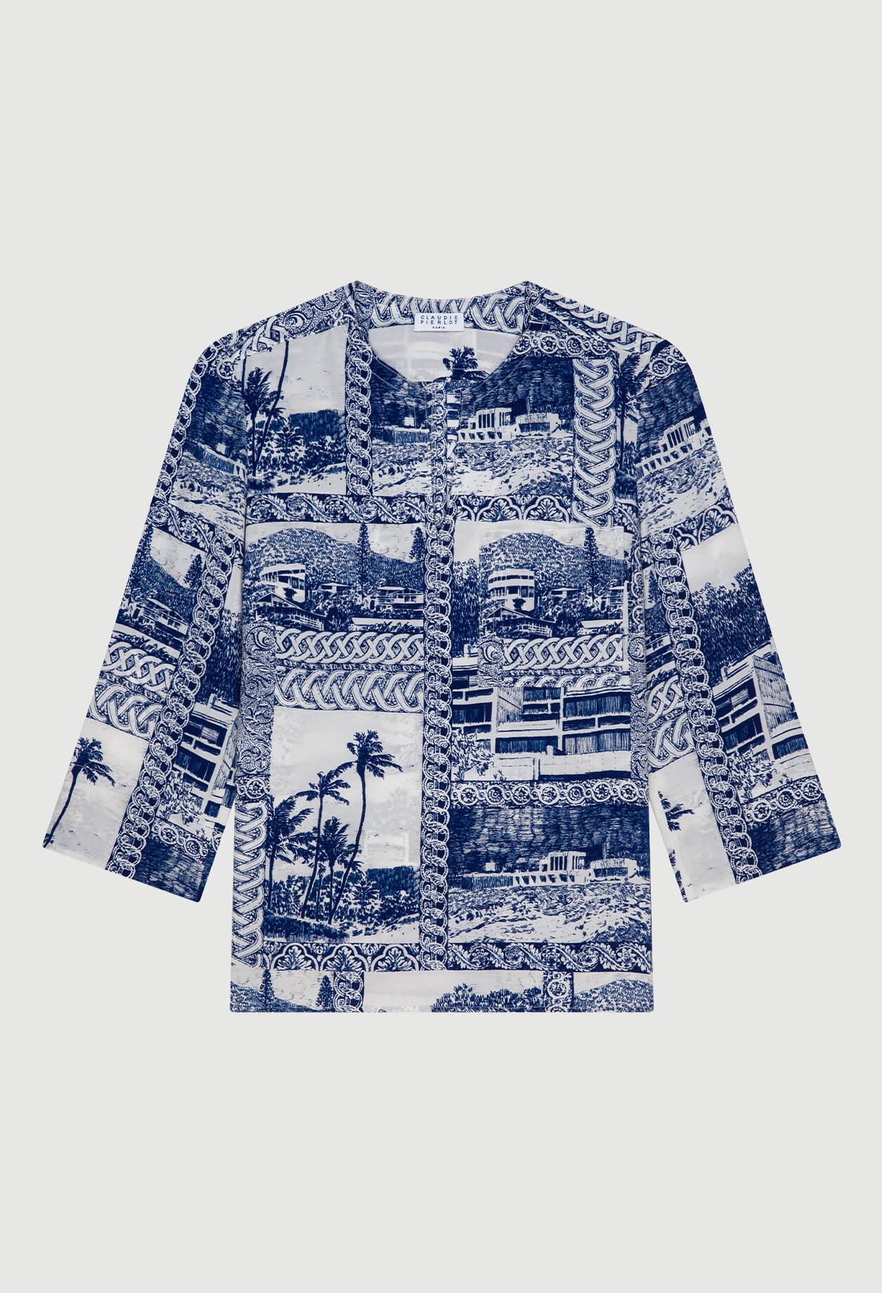 Blusa estampada de seda