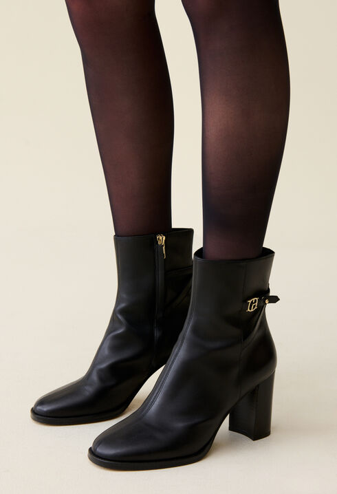 Botines de tacón piel acharolada