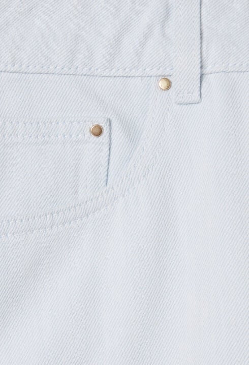 Falda corta de denim con pliegues