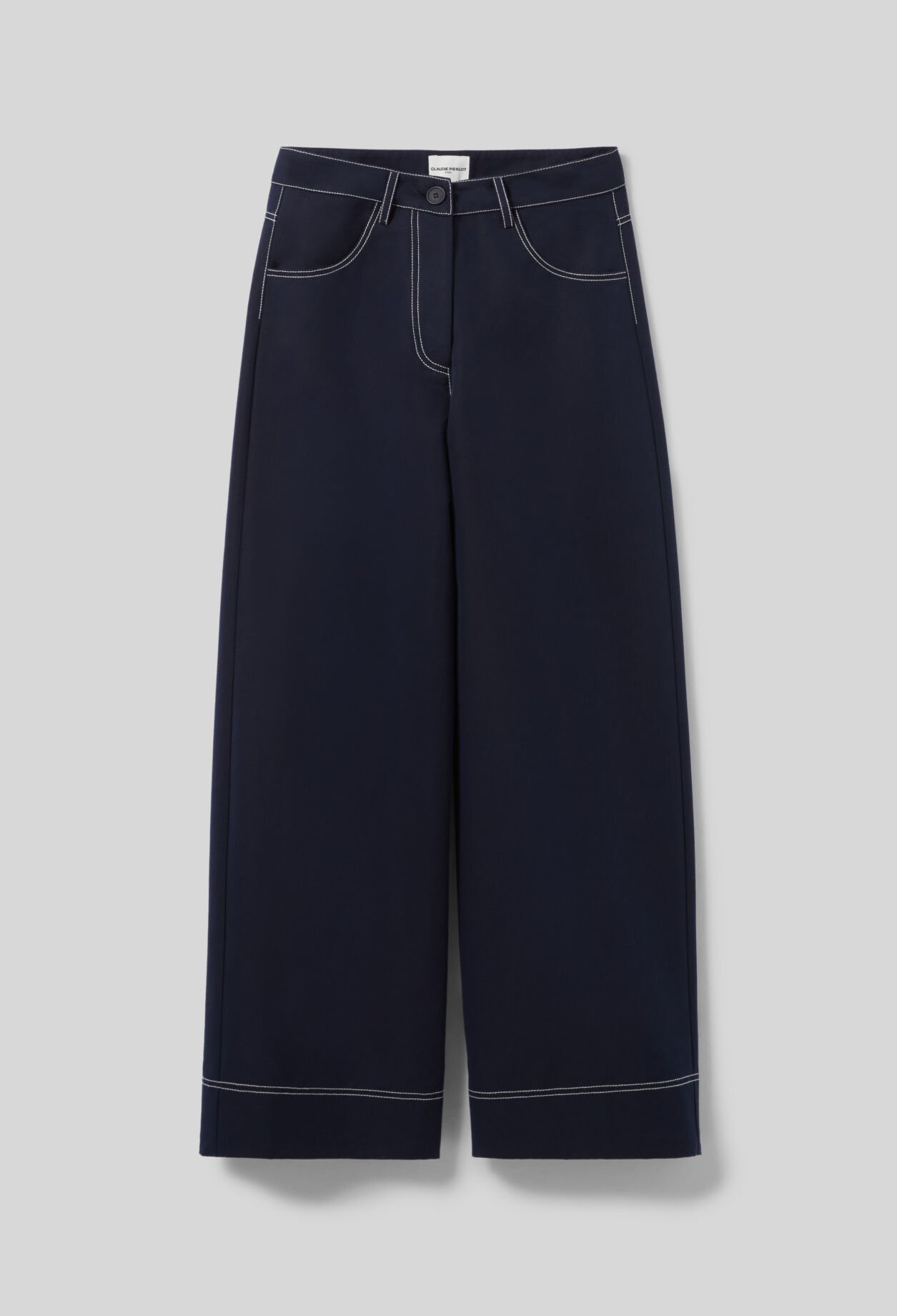 Pantalón ancho con dobladillos