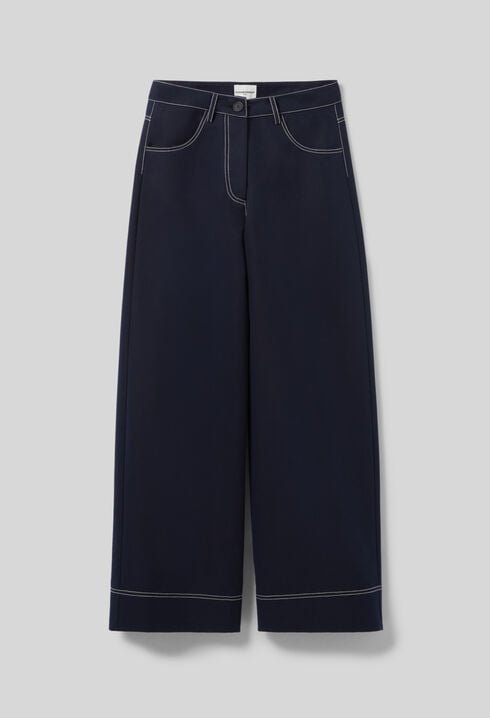 Pantalón ancho con dobladillos