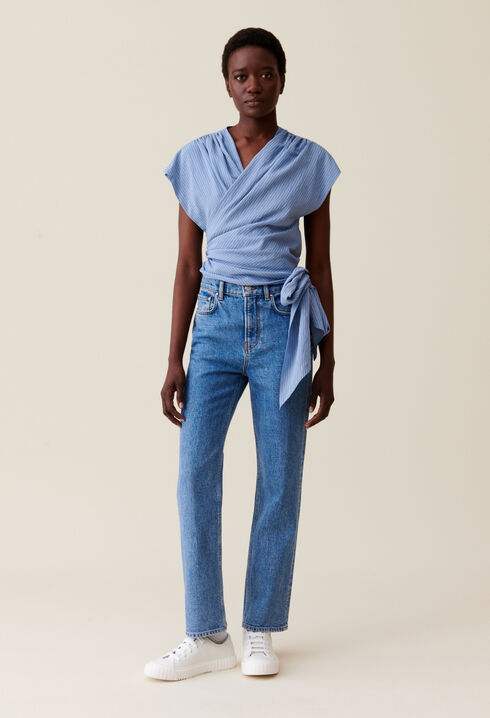 Blusa cruzada a rayas