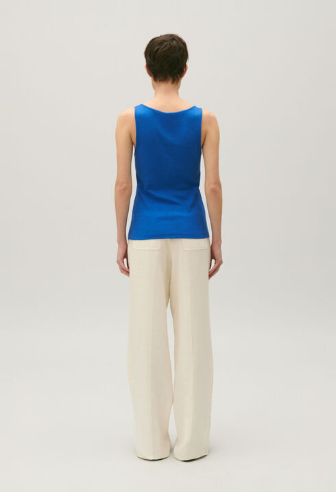 Camiseta abotonada azul