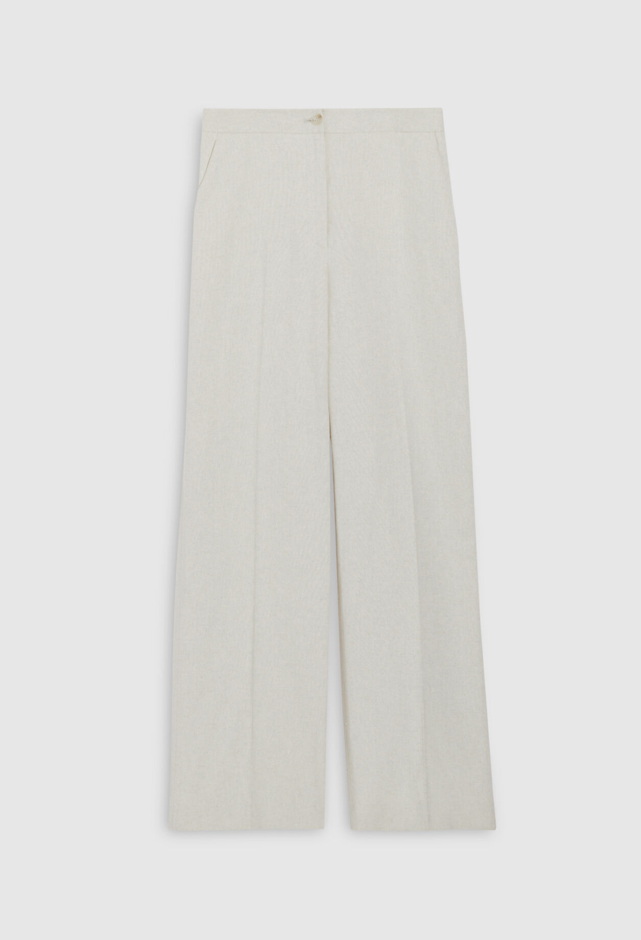 Pantalón beige de algodón y lino