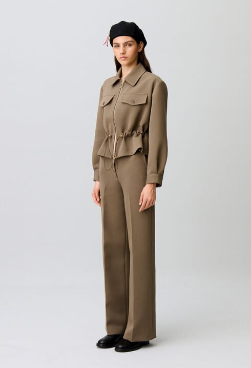 Chaqueta peplum flor dorada
