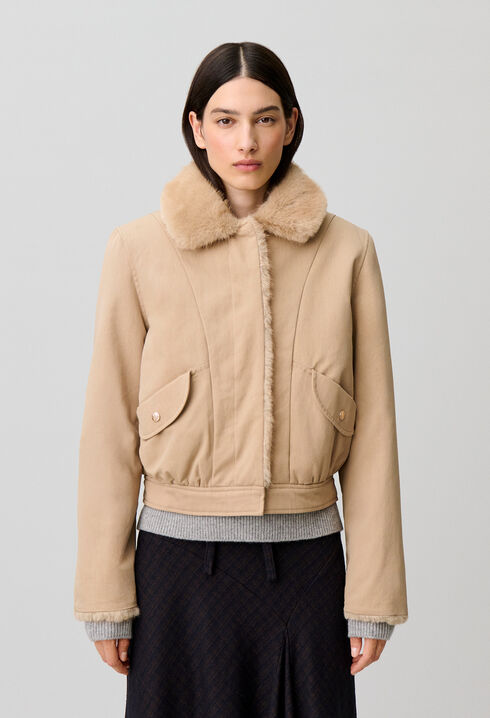 Parka corta de nylon reversible
