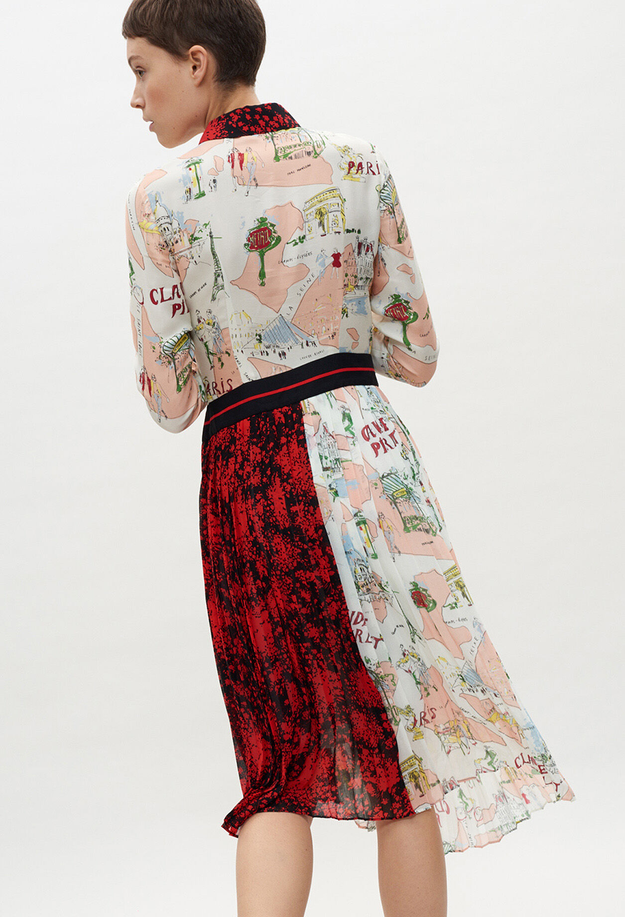 Vestido estampado semilargo