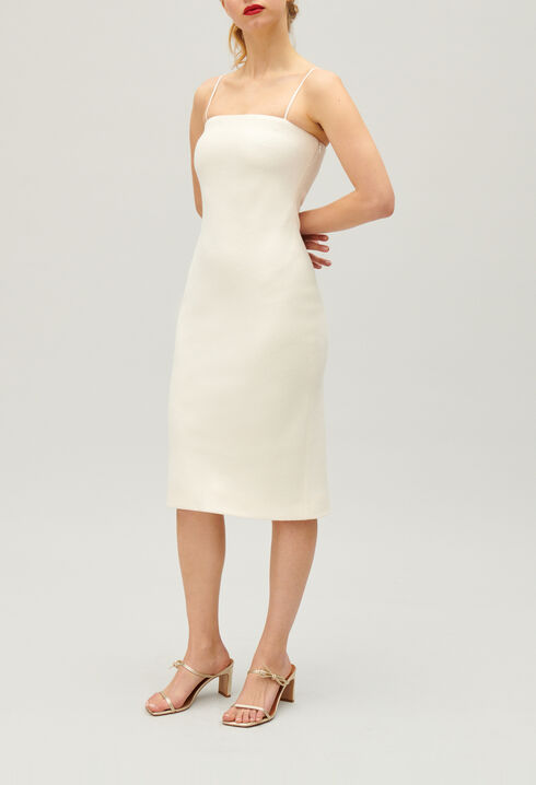 Vestido de tubo corto crudo