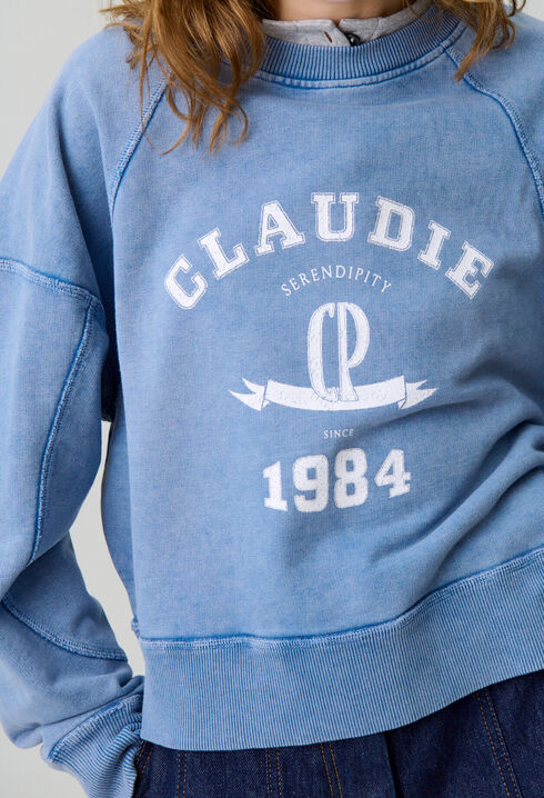 Sudadera de algodón efecto lavado