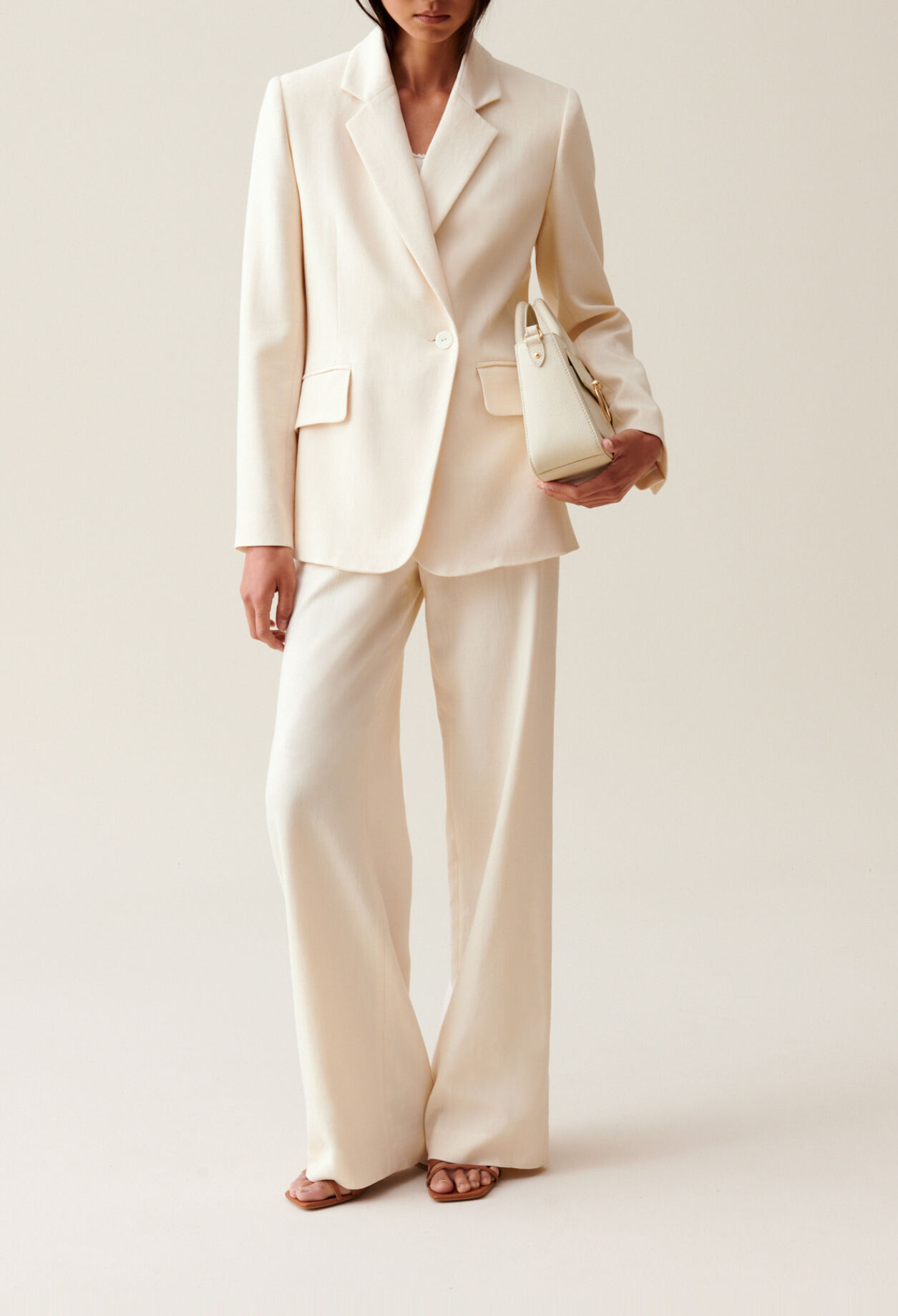 Chaqueta de traje marfil