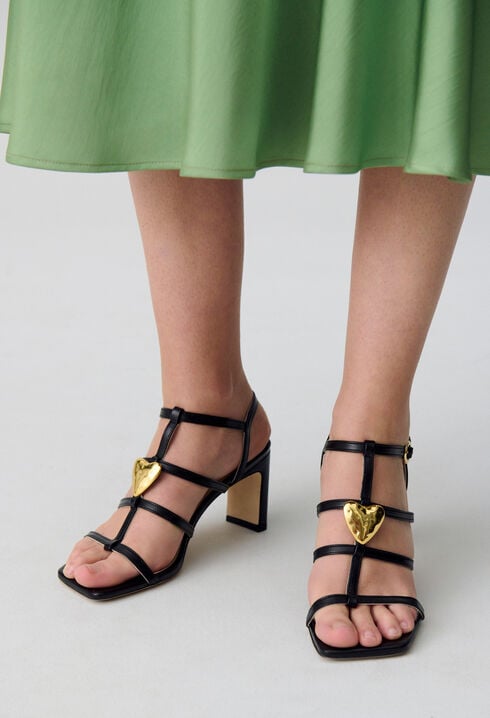 Sandalias de tacón corazón