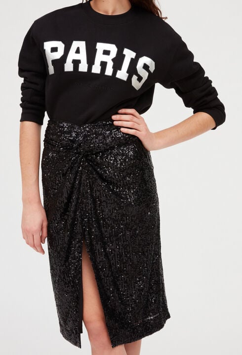 Falda negra con lentejuelas