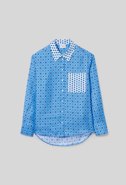 Camisa recta de seda
