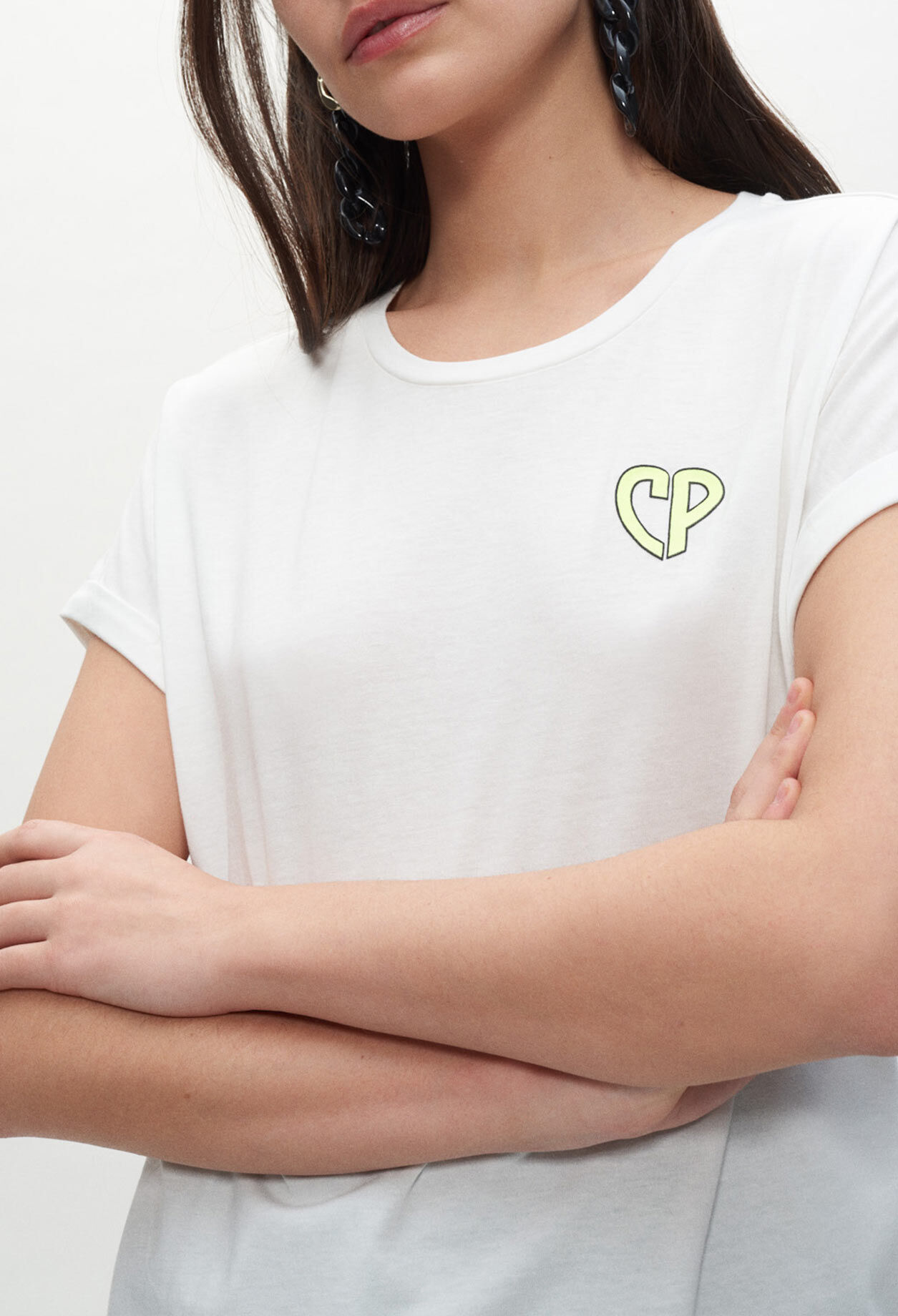 Camiseta blanca de manga corta