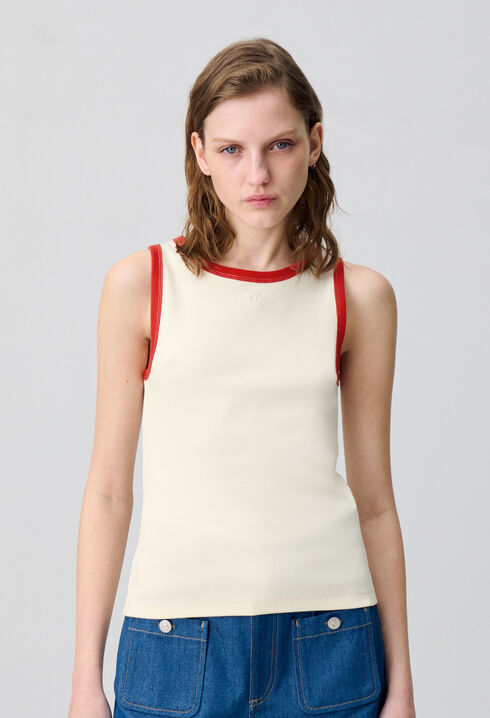 Camiseta sin mangas con contraste