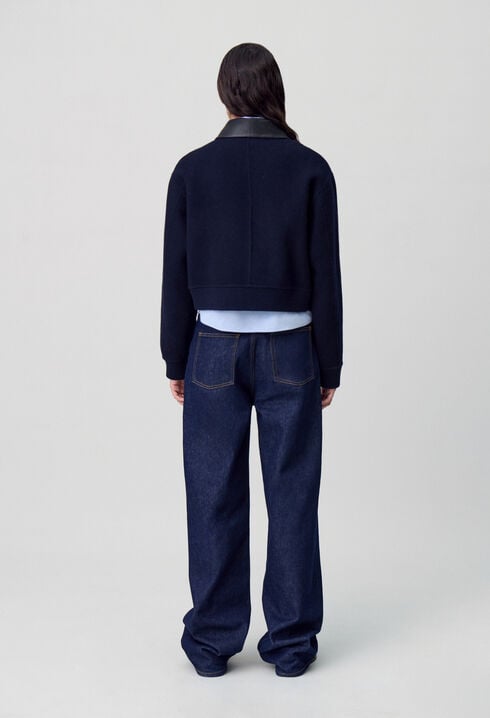 Chaqueta de lana con cuello