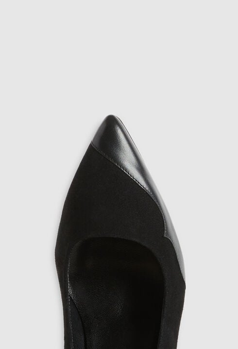 Zapatos tacón cuero bimaterial