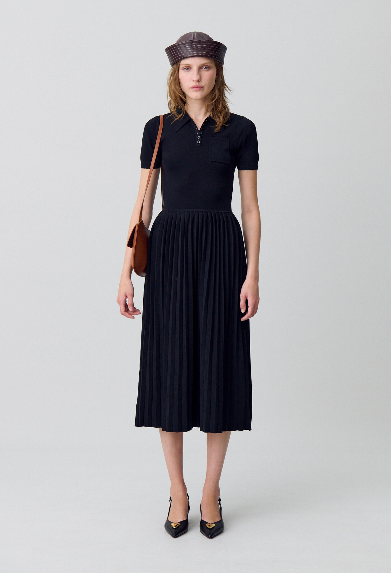 Vestido midi de punto fino
