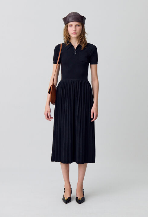 Vestido midi de punto fino