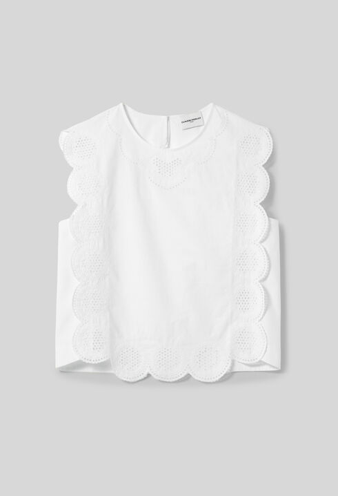 Blusa sin mangas bordada