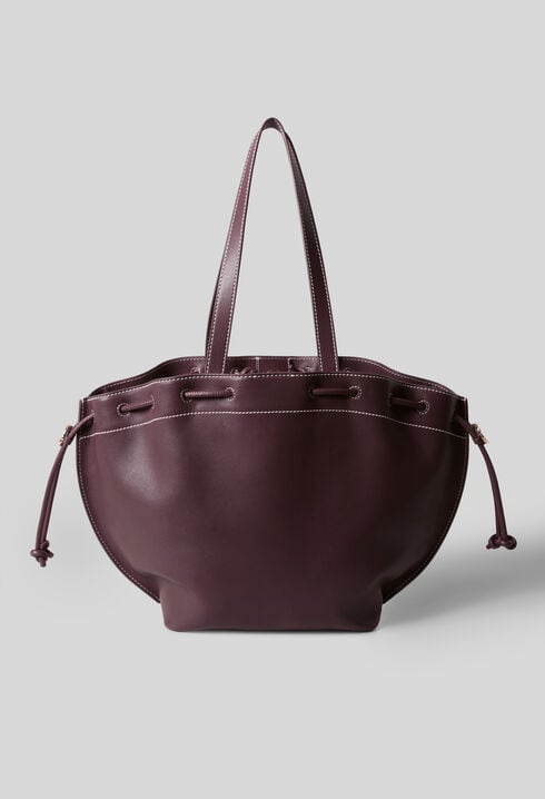 Bolso shopper de cuero liso