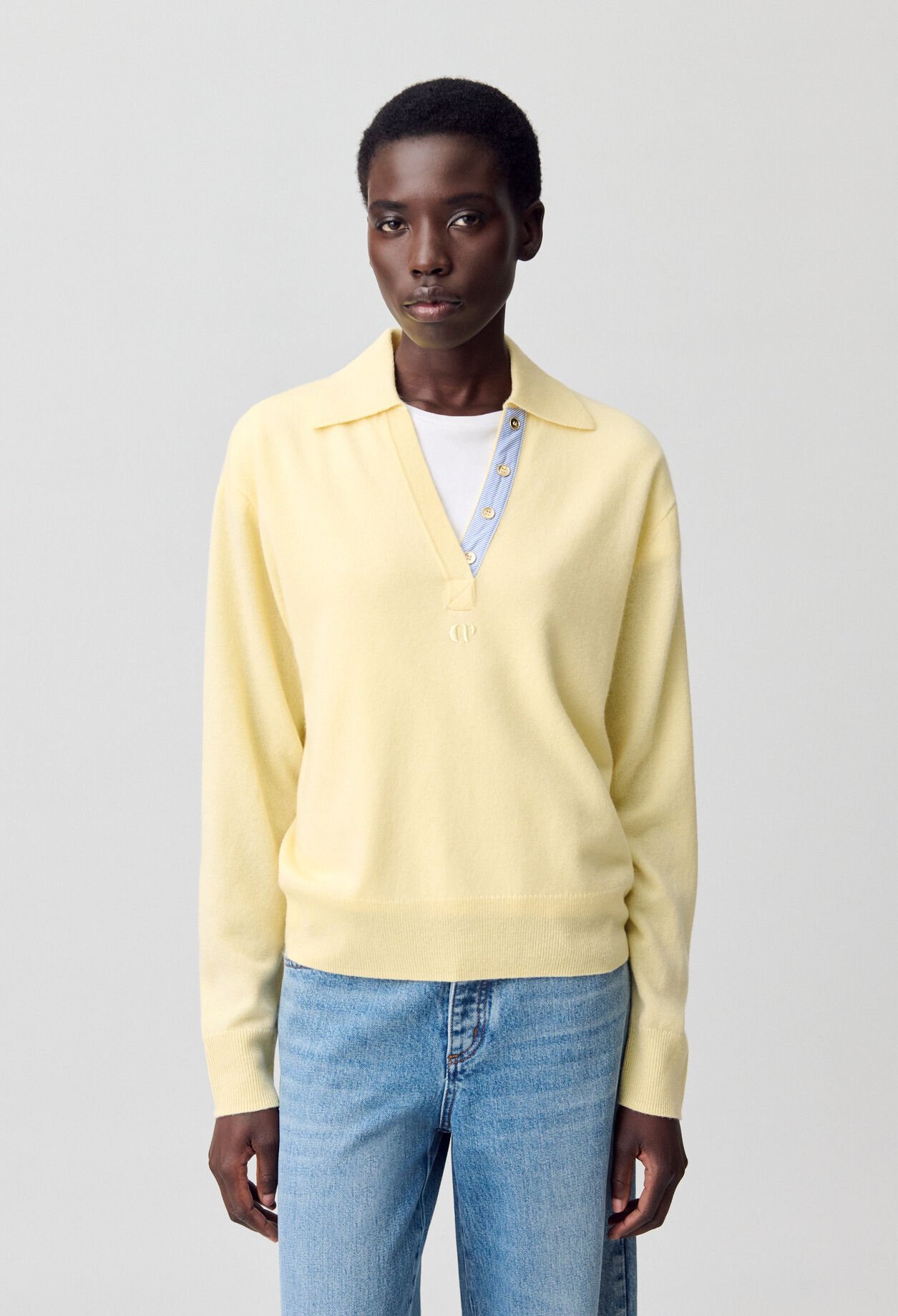 Jersey de lana con cuello de polo