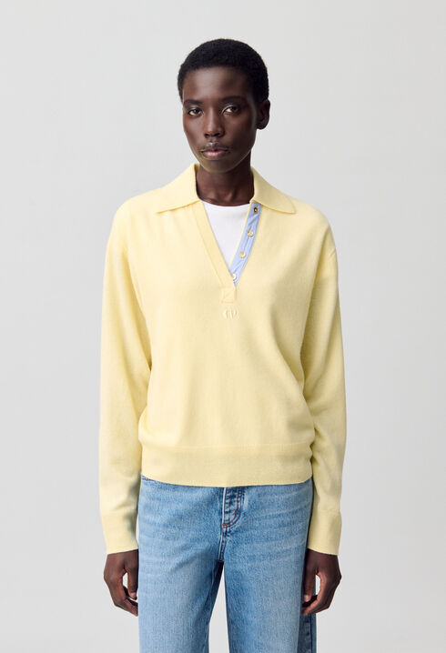 Jersey de lana con cuello de polo