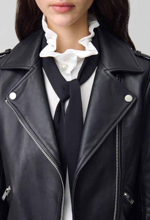 Chaqueta de piel lisa