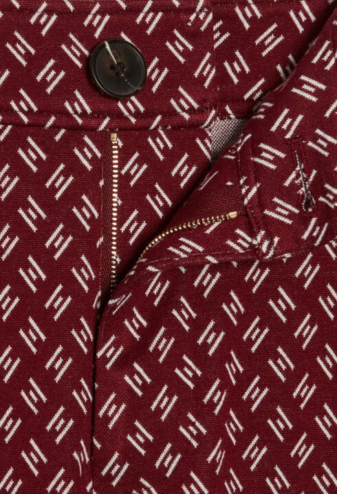 Pantalón dos tonos alto estampado