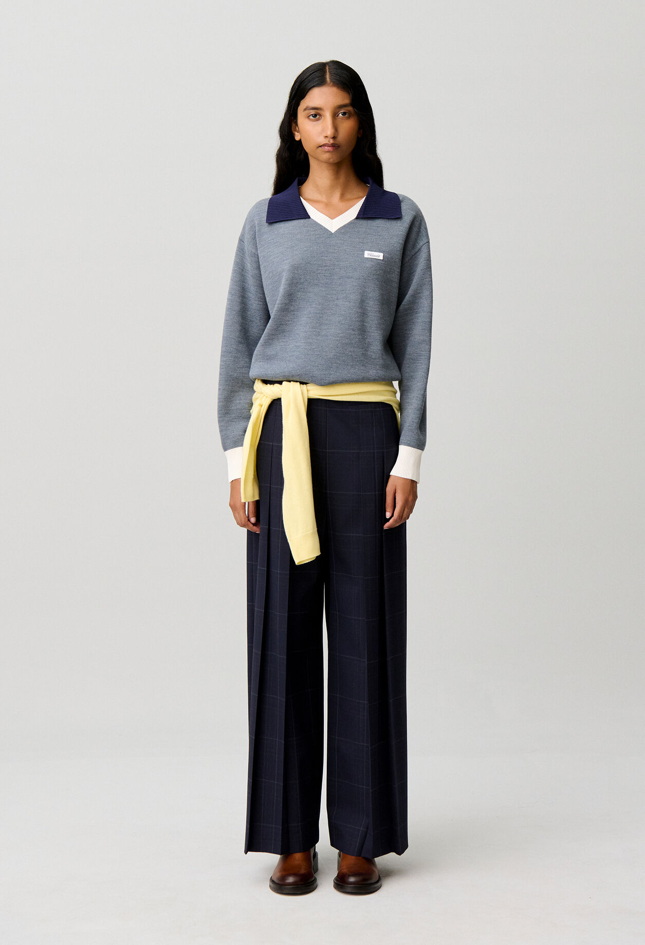 Pantal&oacute;n ancho de cuadros