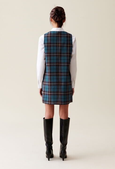 Vestido corto sin mangas de cuadros