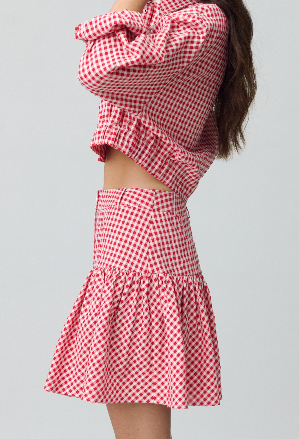 Falda corta de cuadros vichy