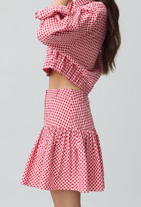 Falda corta de cuadros vichy