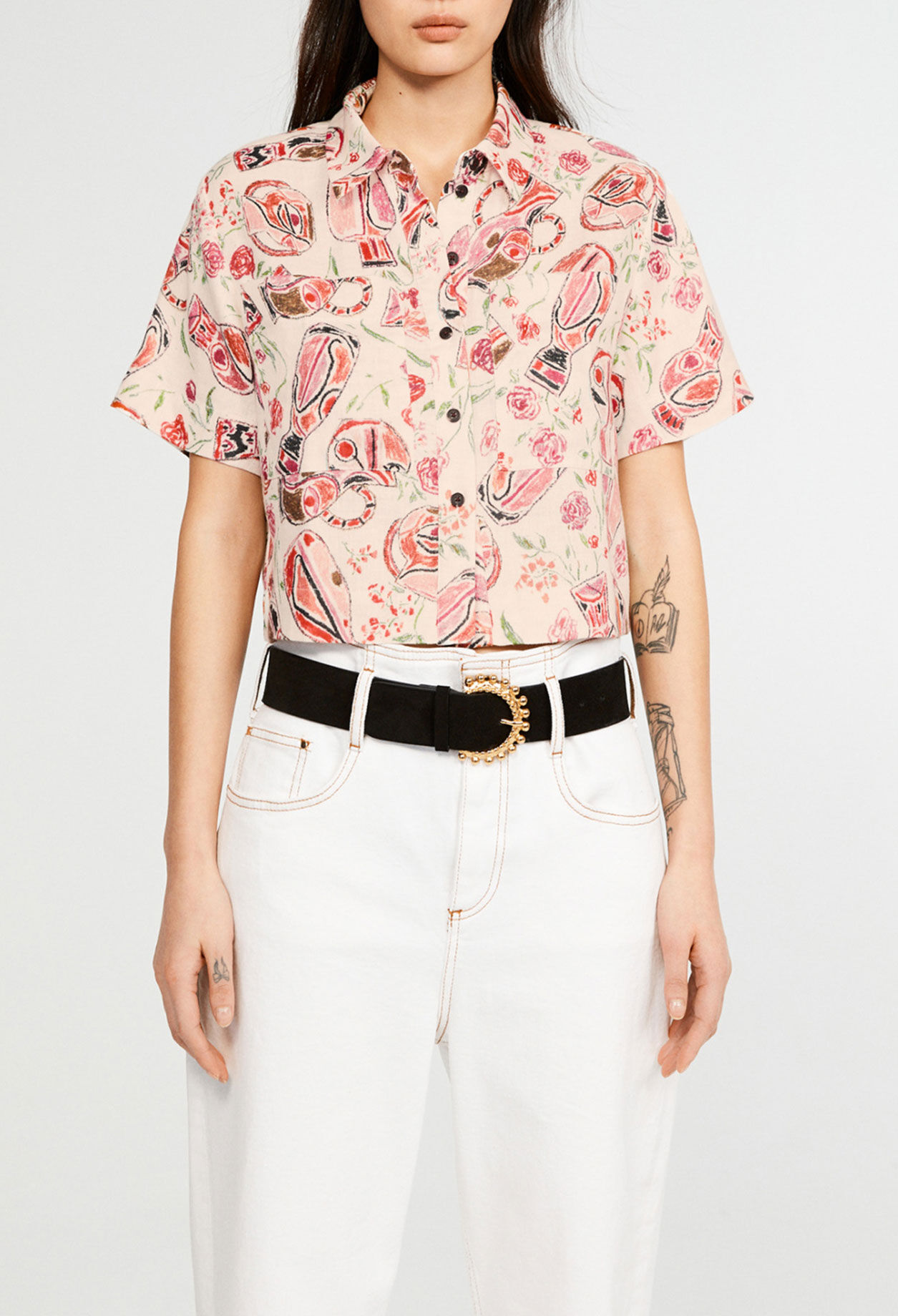 Camisa corta estampada