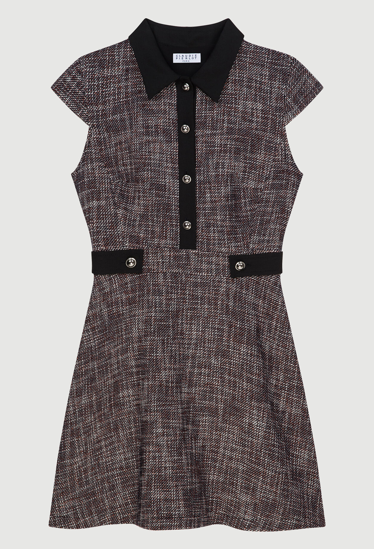 Vestido corto con cuello de camisa