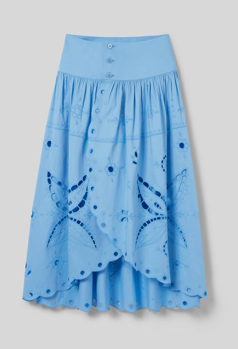 Falda midi bordada
