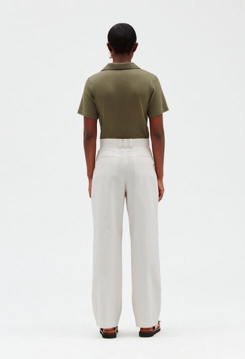 Pantalón ancho marfil