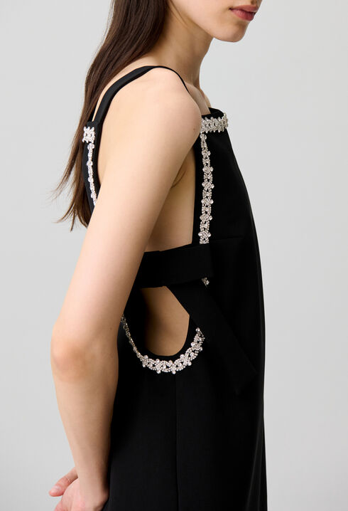 Vestido recto ajustado con lazos