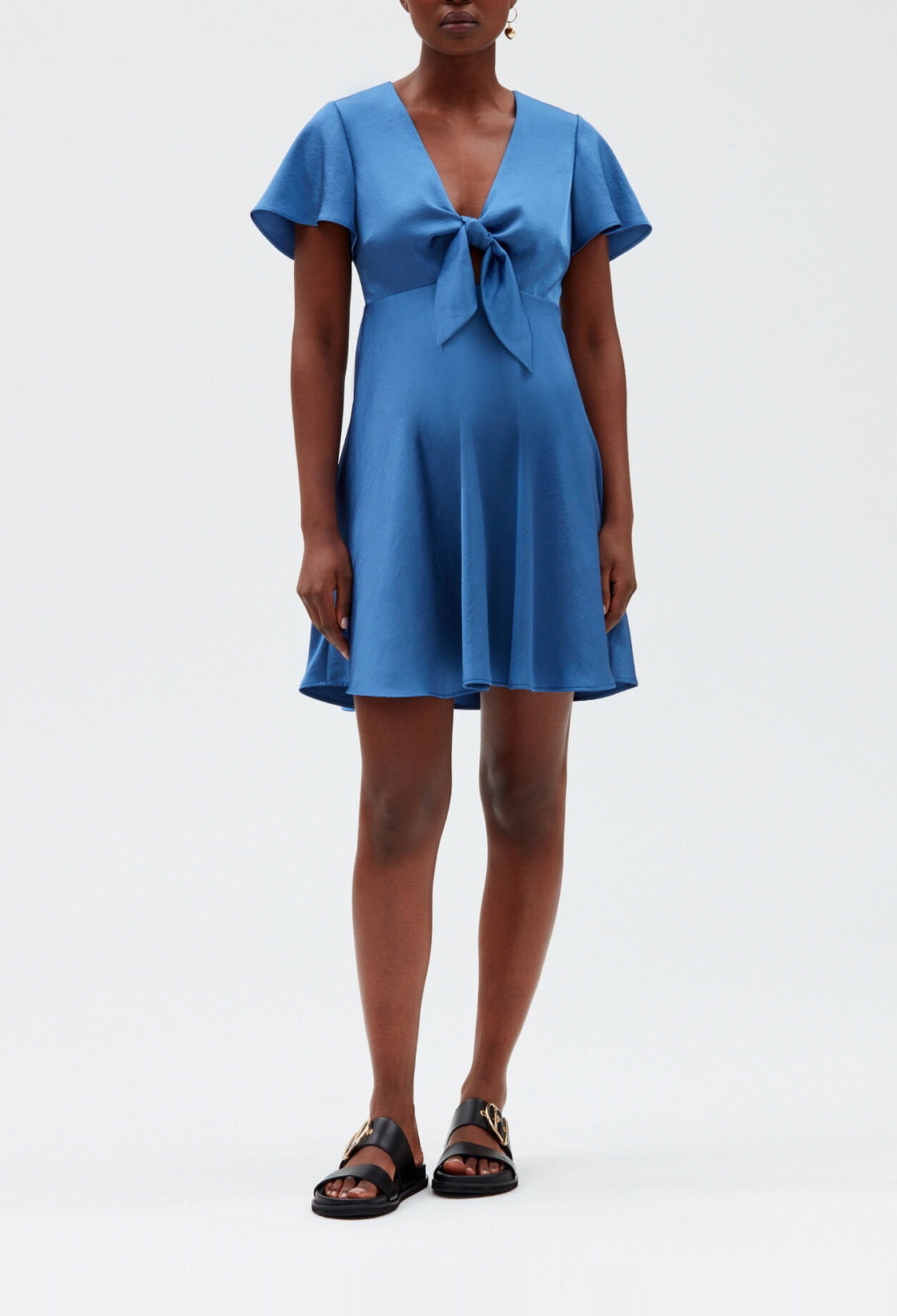 Vestido corto fluido azul