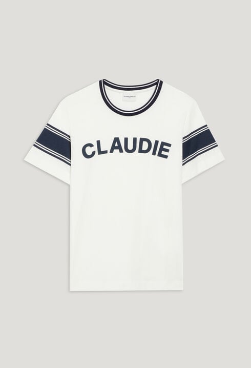 Camiseta Claudie azul y blanca