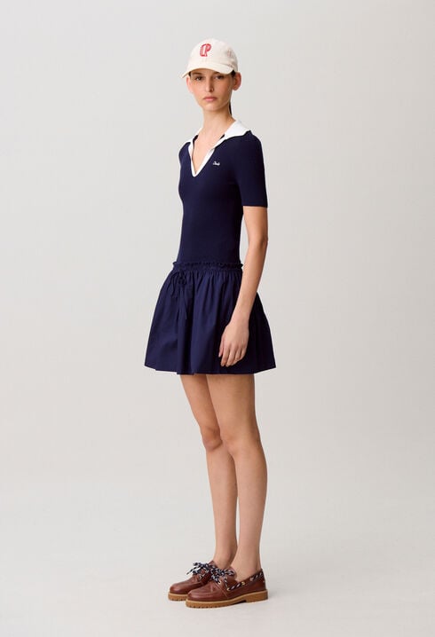 Vestido bimateria de punto