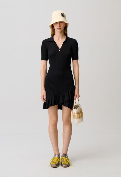 Vestido de punto cuello camisero