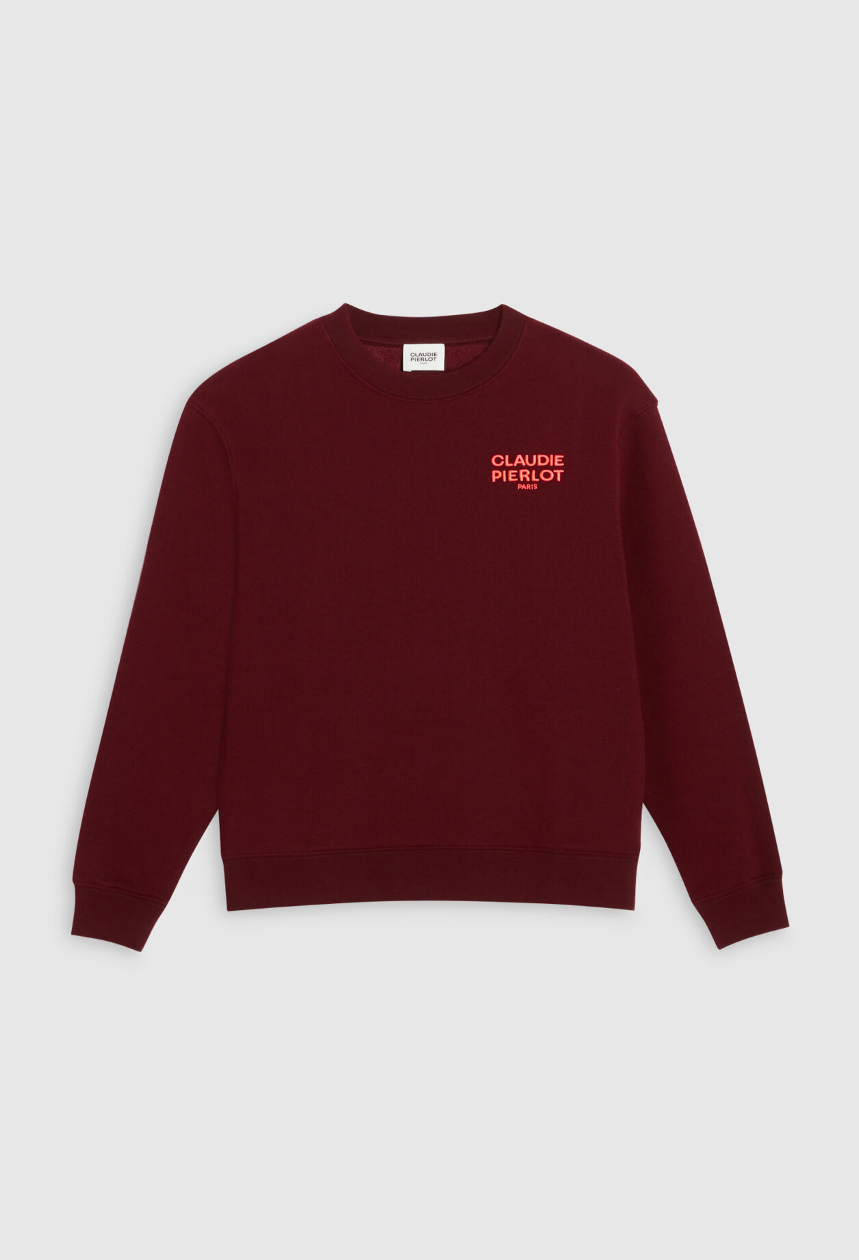 Sudadera burdeos recta con logotipo