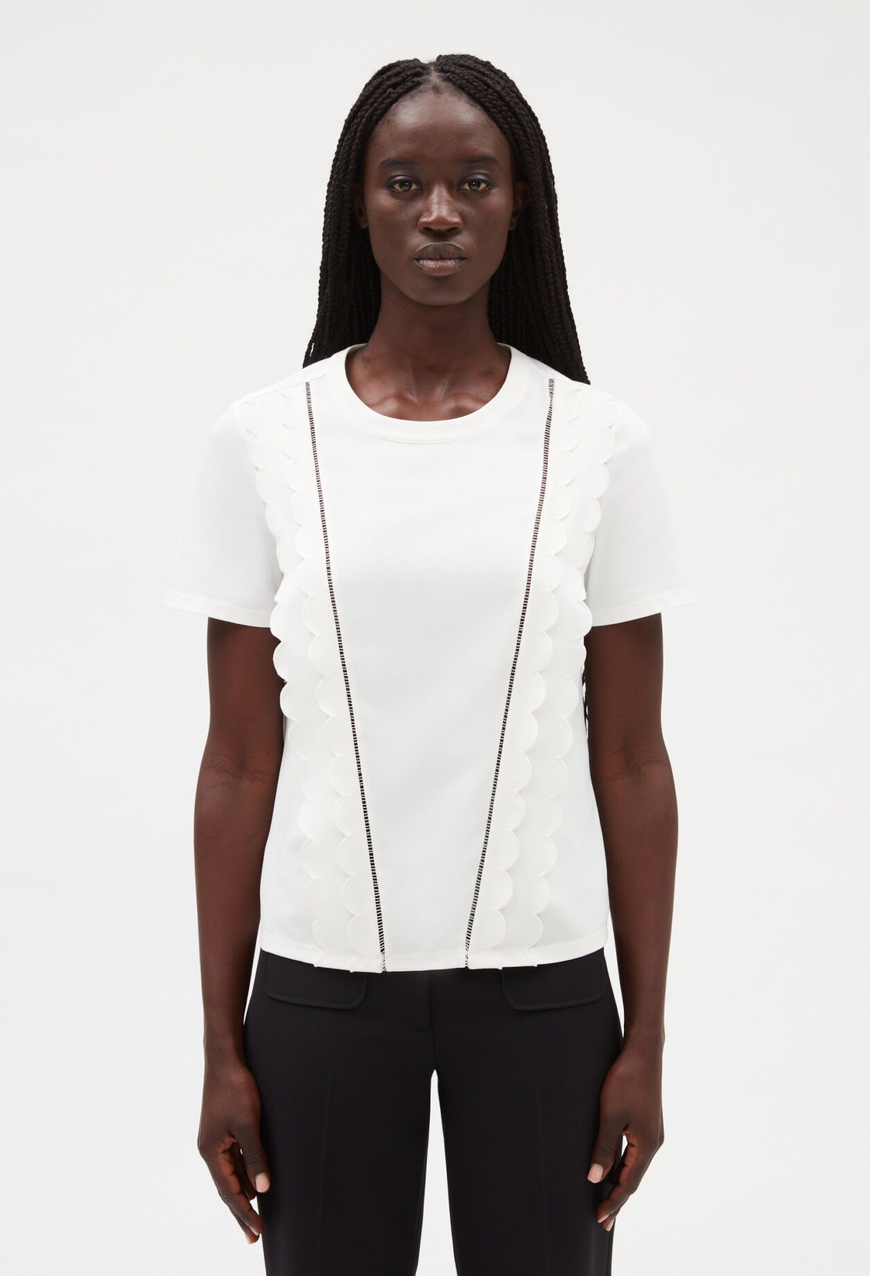 Camiseta festoneada blanca