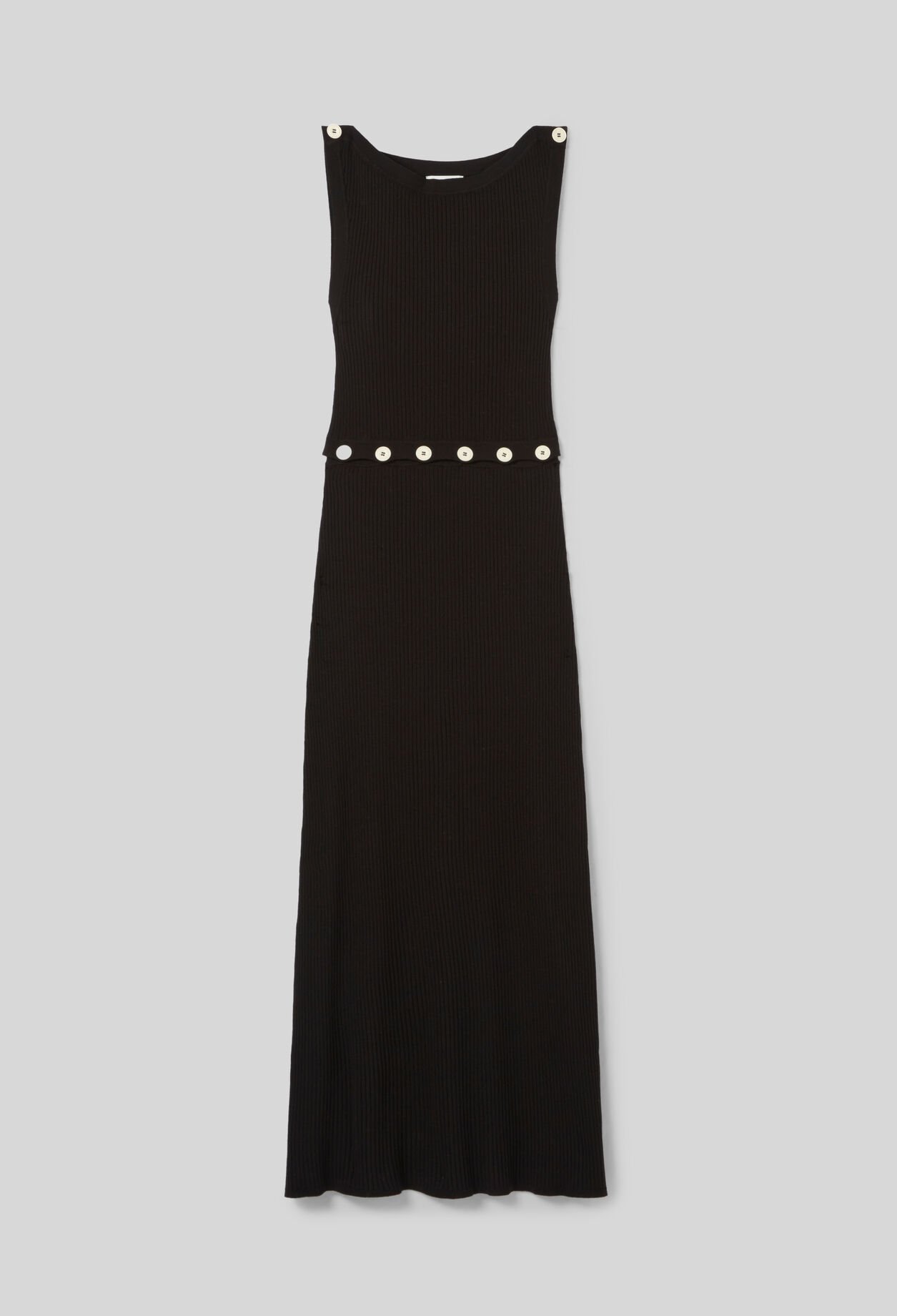 Vestido de punto de longitud media.
