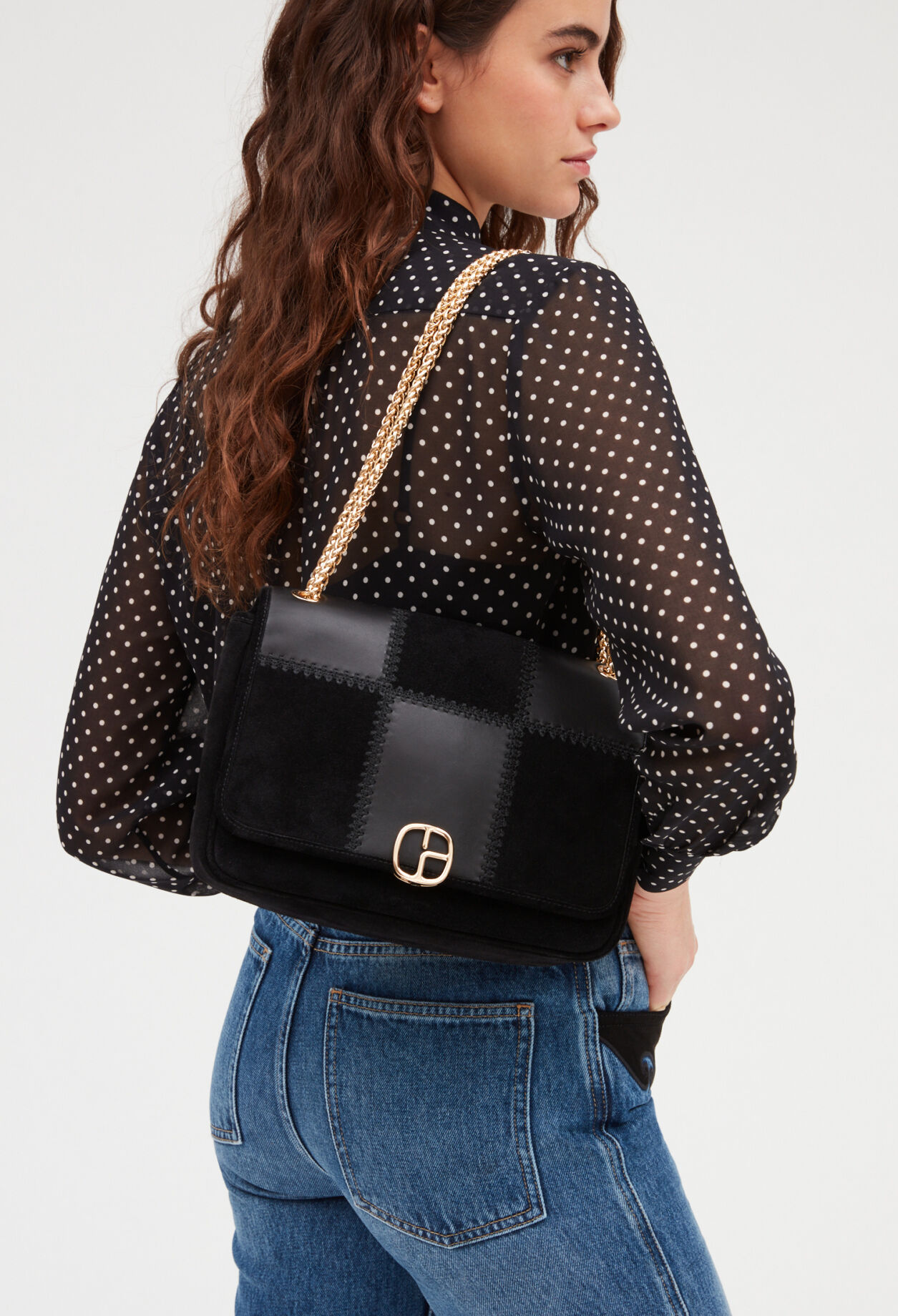 Bolso negro cuero Angelo